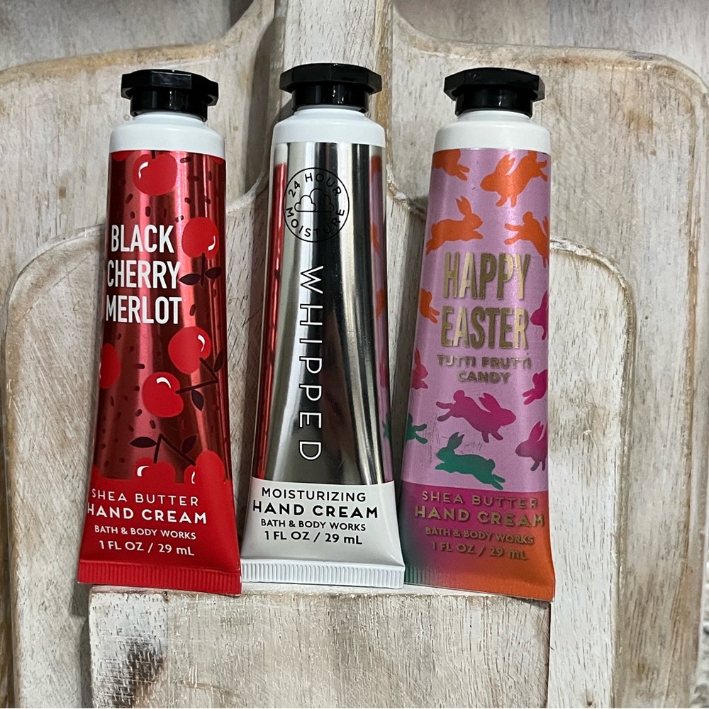 Bath & BodyWorks Hand Cream 3pcs Black Cherry Merlot, Whipped & Tutti Fruiti NEW